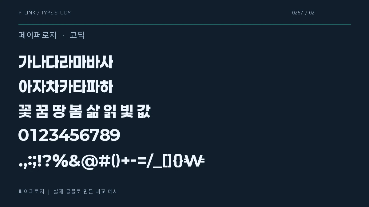 페이퍼로지 지원 문자와 숫자 모양