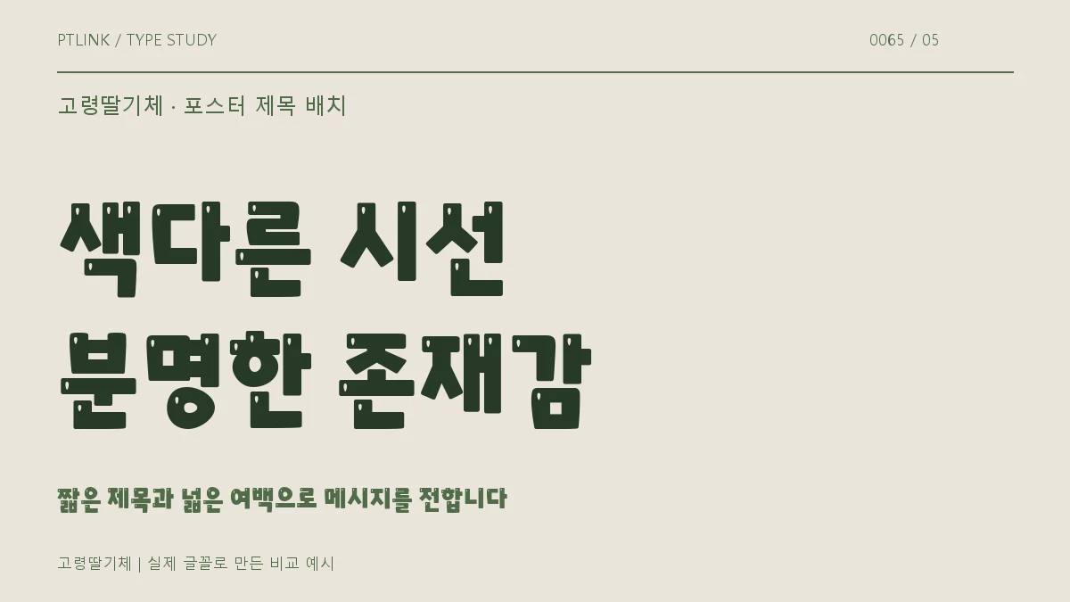 고령딸기체 포스터 제목 배치